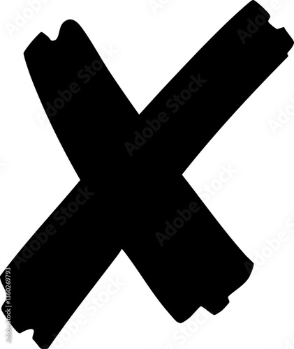 Hand-Drawn X Mark Icon - Cross Symbol Vector Svg Icon