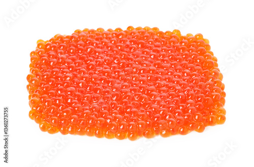 Pile of delicious red caviar isolated on white