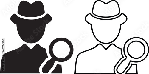Detective Icon - Investigation and Search Symbol Vector Icon Set 10 Eps
