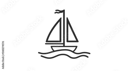 Sailboat on the waves for nautical adventures and maritime leisure