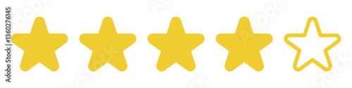 Set rating stars icon badges. Feedback . Level of satisfaction rating. 5 star rating icon. Vector illustration.