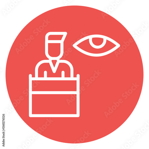 Colorful Flat Outlined Court Witness Icon