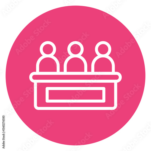 Colorful Flat Outlined Jury Panel Icon