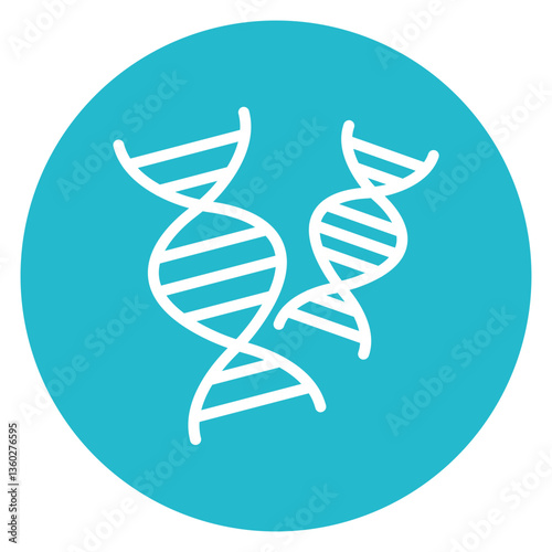 Colorful Flat Outlined DNA Evidence Icon