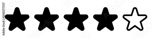 Set rating stars icon badges. Feedback . Level of satisfaction rating. 5 star rating icon. Vector illustration.