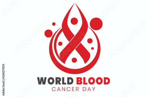 World Blood Cancer Day ribbon Awareness Vector Illustration Concept for Blood Cancer Day