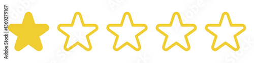 Set rating stars icon badges. Feedback . Level of satisfaction rating. 5 star rating icon. Vector illustration.