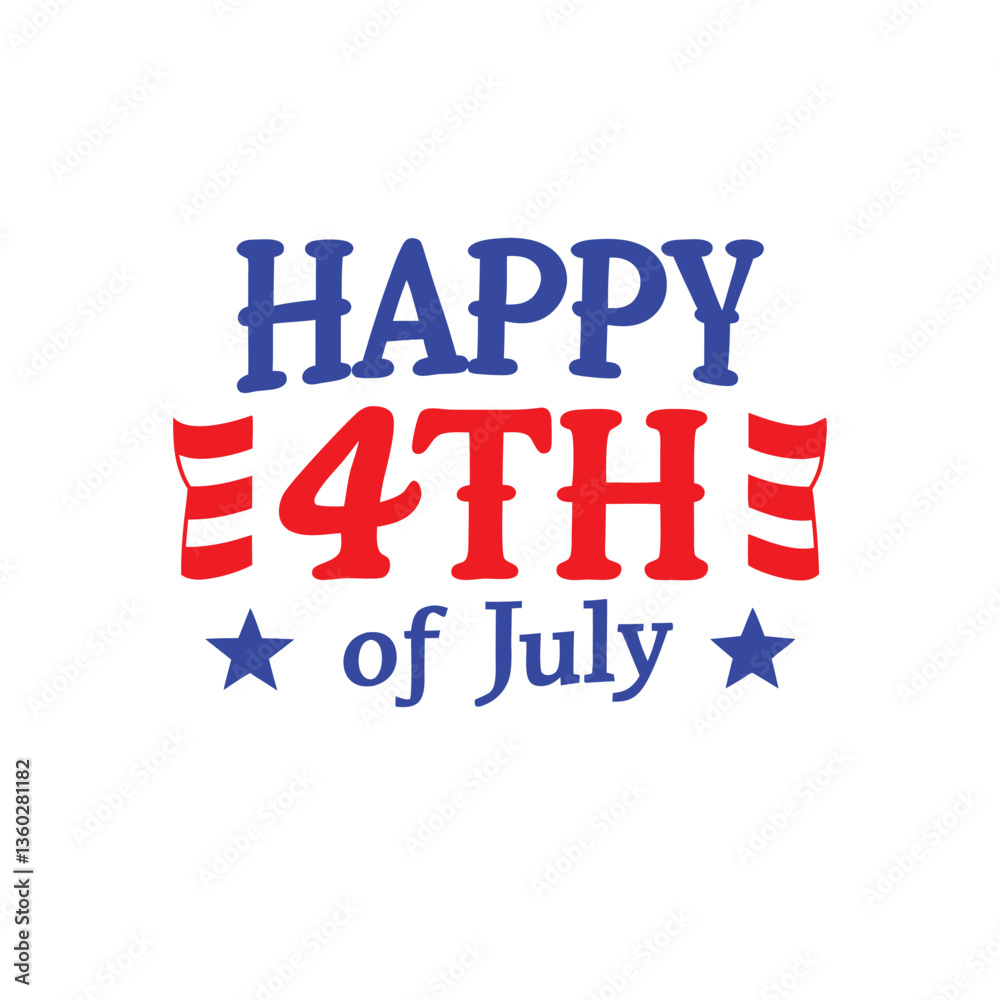 4th July Typography Vector Illustration and Calligraphy | Independence Day T-Shirt Design