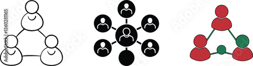 Network Diagrams Hierarchical, Star, and Triangular Team Structures