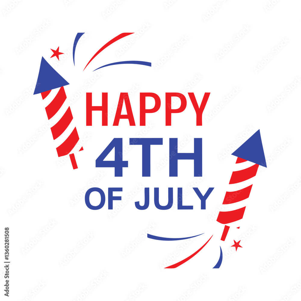 Obraz premium 4th July Typography Vector Illustration and Calligraphy | Independence Day T-Shirt Design