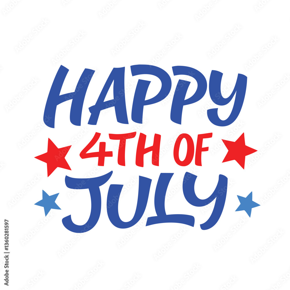 Fototapeta premium 4th July Typography Vector Illustration and Calligraphy | Independence Day T-Shirt Design