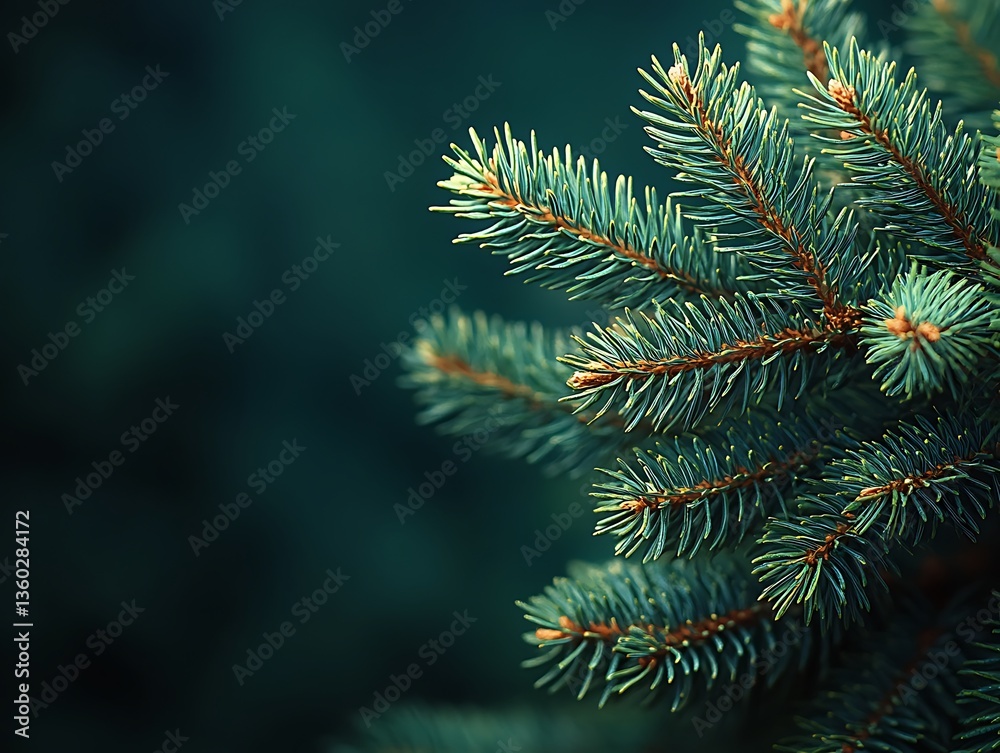 Lush Spruce Branch with Nature Closeup. Lush Spruce Branch with Nature Closeup.