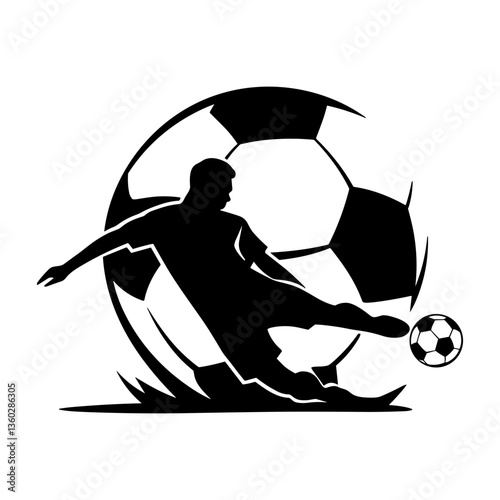 Soccer Player Kicking Ball