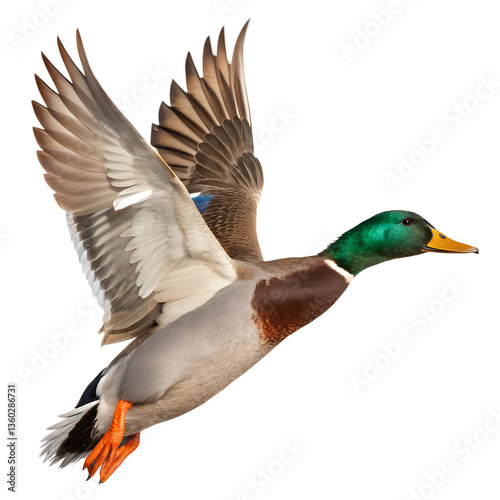 Konstfotografi Flying duck isolated on transparent background
