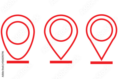 Location pin icon. Map pin place marker. Location icon. Map marker pointer icon set. GPS location symbol collection. Flat style - stock vector.