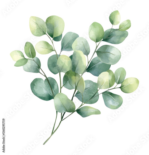 PNG Eucalyptus leaves leaf watercolor design.