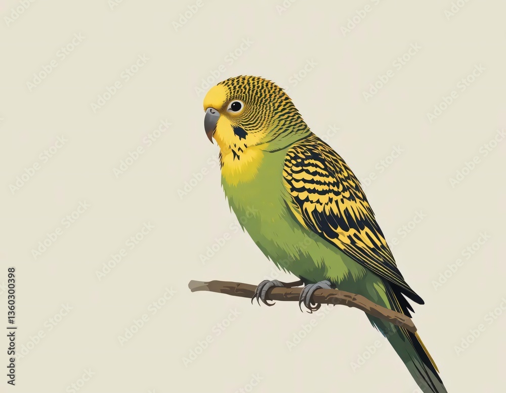 Fototapeta premium A budgie bird vector illustration on a minimalist