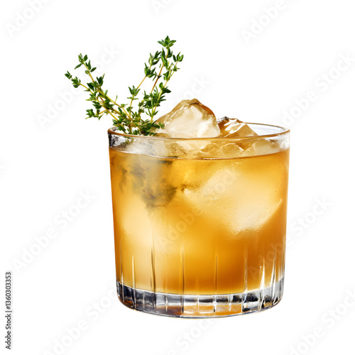 Thyme Honey Spiced Mule with Rosemary Isolated on Transparent Background