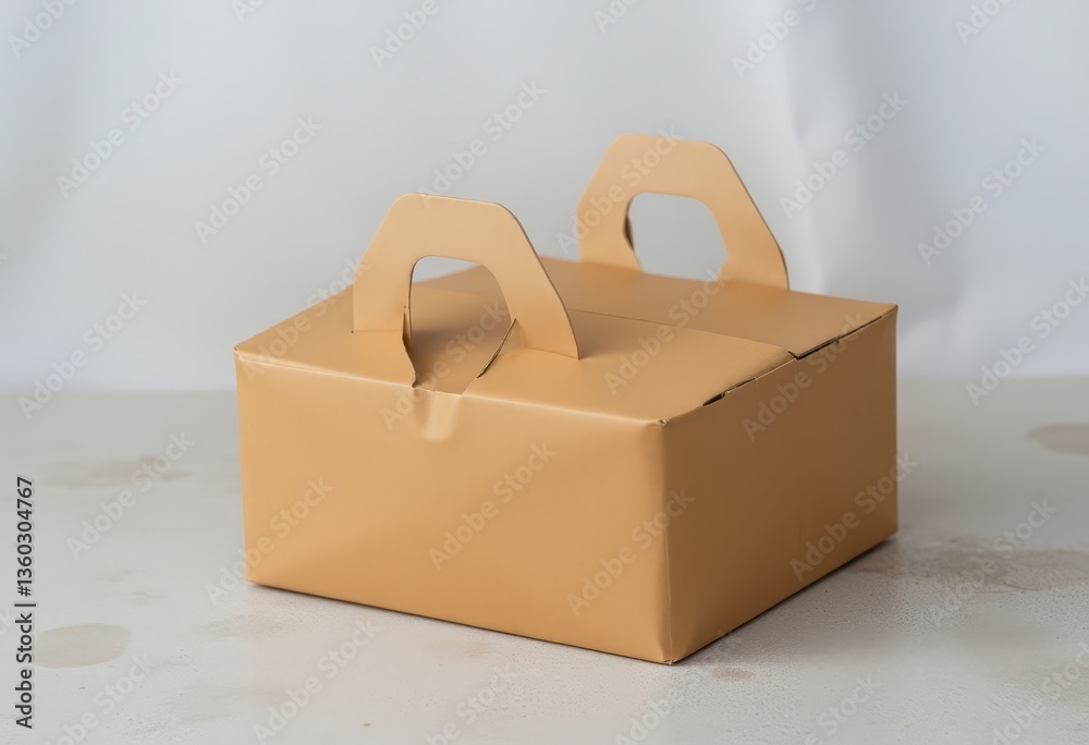 Brown paper food takeaway box on white background Brown paper food takeaway box on white background
