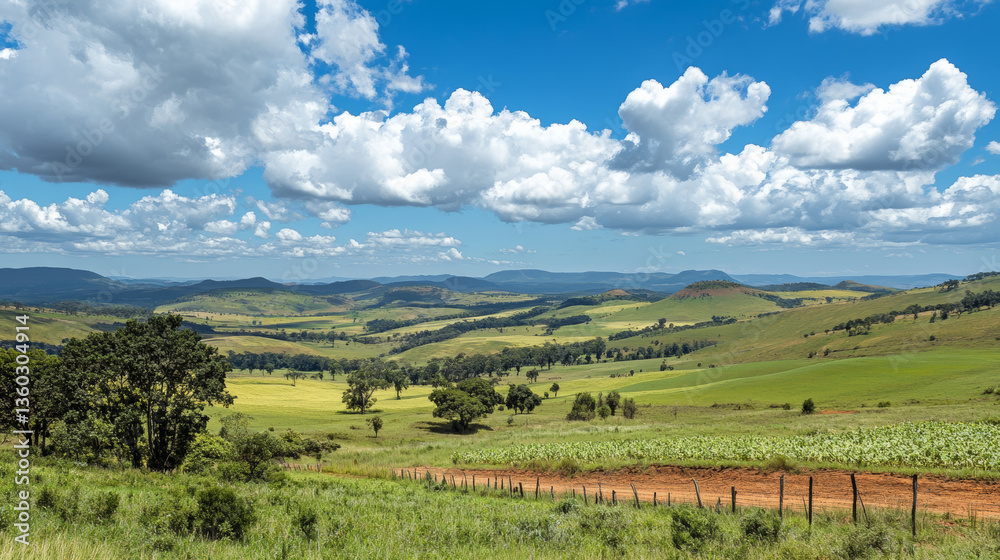 Naklejka premium A stunning landscape view from Kloppenheim Country Estate in Machadodorp, Mpumalanga, South Africa