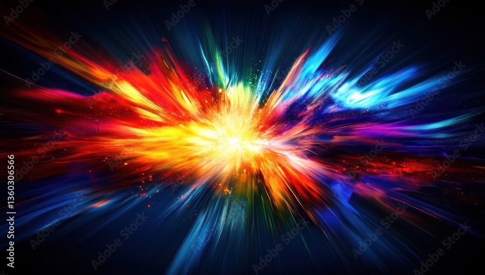 Colorful Energy Burst Explosion.