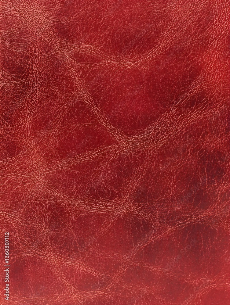 Obraz premium Vibrant red leather texture with a smooth delicate pattern