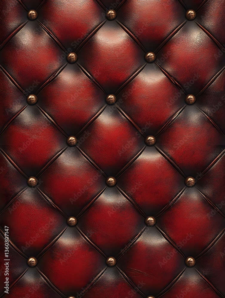 Obraz premium Luxurious red leather texture with a classic diamond pattern