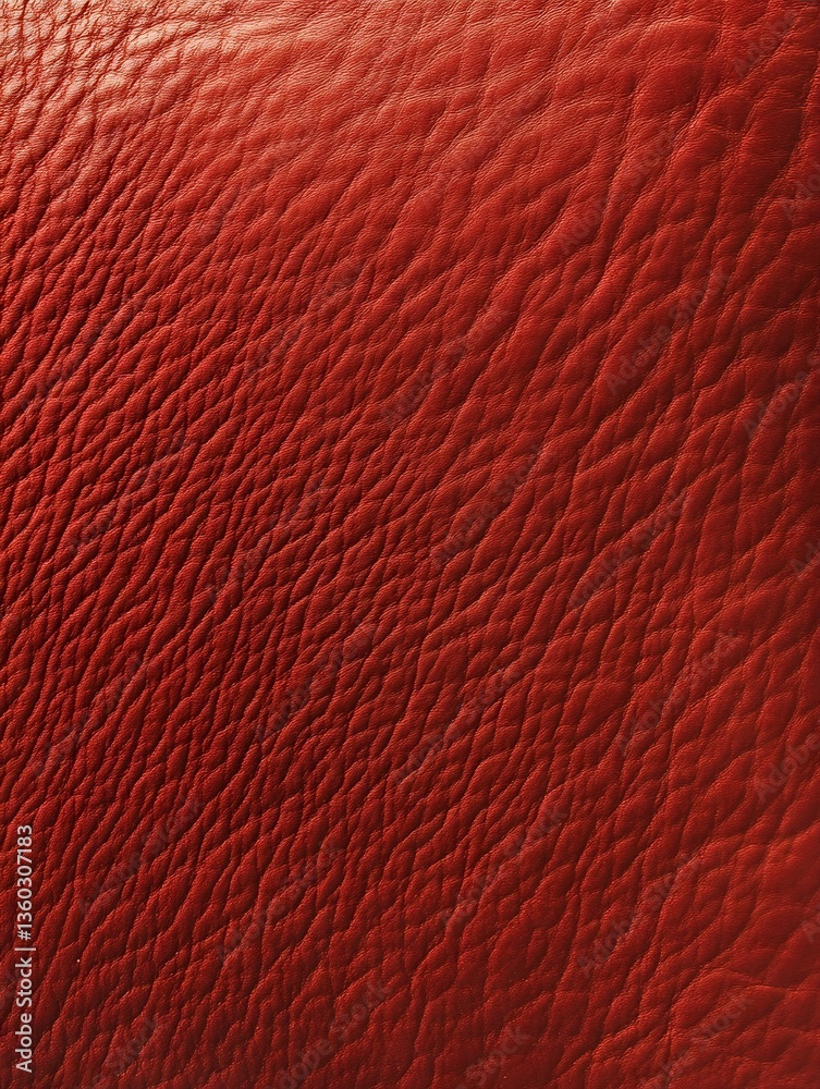 Fototapeta premium Smooth red leather texture with intricate patterns