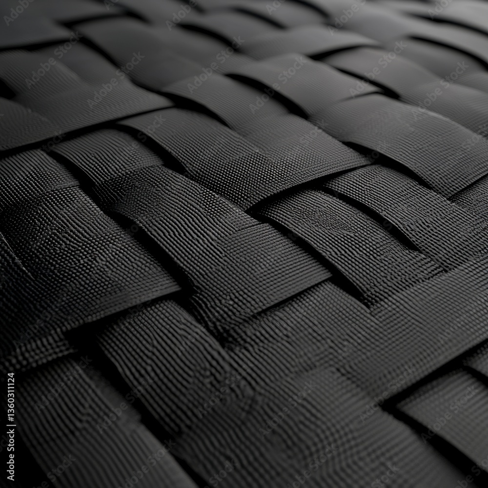 Obraz premium Dark Gray Woven Texture Close Up Intricate Interwoven Pattern