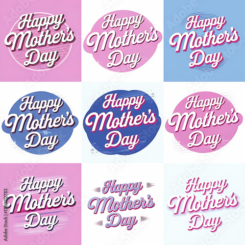 Happy Mother's Day Celebrating t-shirt design and a graphic design for a Mother's Day t-shirt featuring the words 