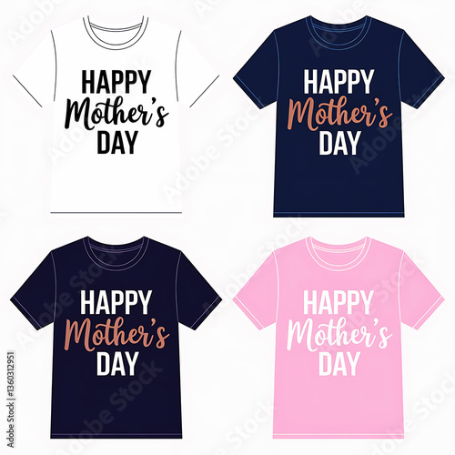 Happy Mother's Day Celebrating t-shirt design and a graphic design for a Mother's Day t-shirt featuring the words 