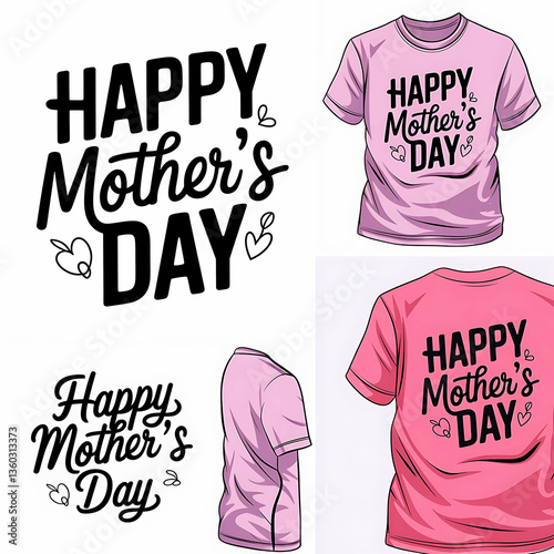 Happy Mother's Day Celebrating t-shirt design and a graphic design for a Mother's Day t-shirt featuring the words 