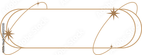 Minimalist aesthetic linear frame with stars