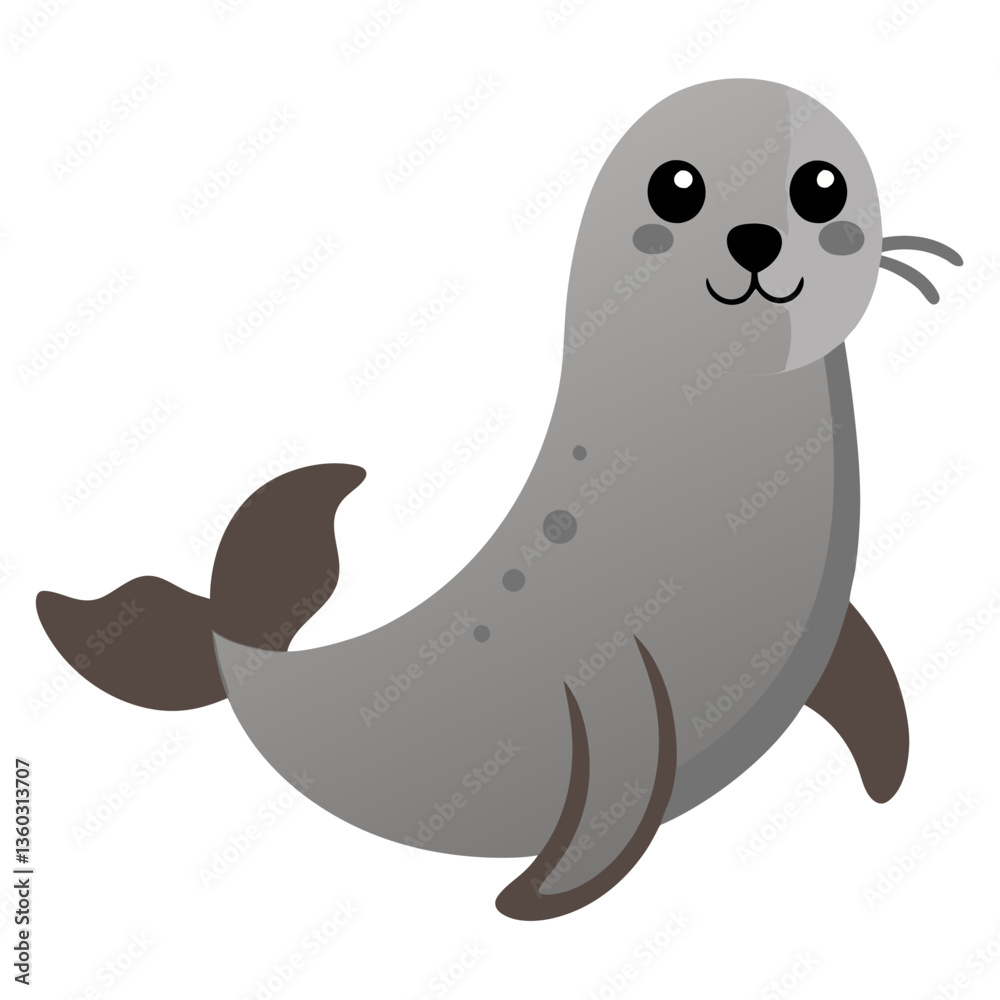 a cute cartoon seal smiling and looking at the viewer vector illustration a cute cartoon seal smiling and looking at the viewer vector illustration
