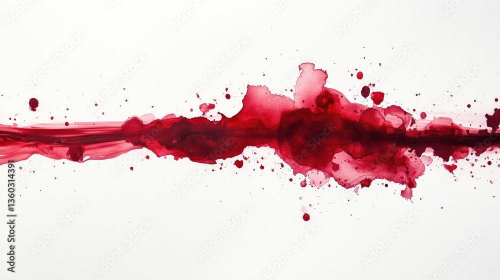 Dynamic red ink streak with scattered drops abstract art minimalistic style studio setting top-down view artistic expression Dynamic red ink streak with scattered drops abstract art minimalistic style studio setting top-down view artistic expression