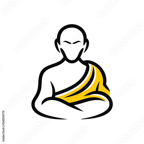 vector illustration of a buddhist monk