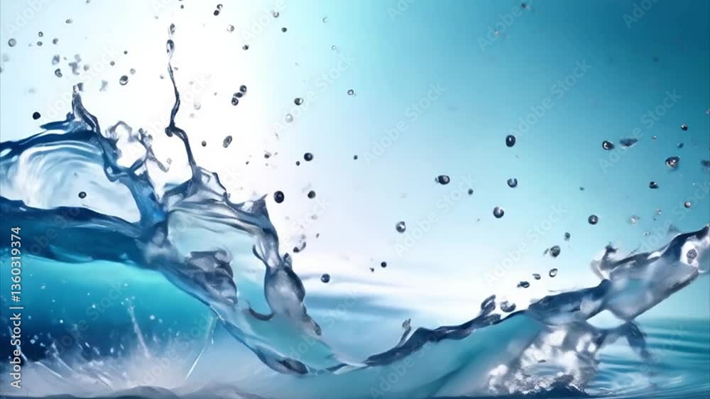 Abstract slow motion water ocean wave texture background. Ocean wave splash and foam surface. 抽象的なスローモーションの水の海の波のテクスチャ背景。海の波のしぶきと泡の表面。