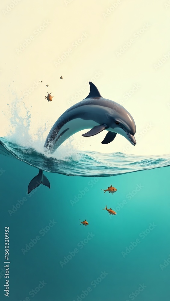 Obraz premium dolphin jumping out of water