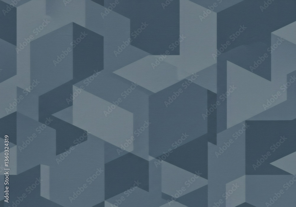 Abstract Geometric Cube Pattern in Shades of Blue Abstract Geometric Cube Pattern in Shades of Blue