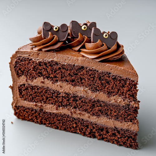 Three Layered Chocolate Cake with Mouse Decorations