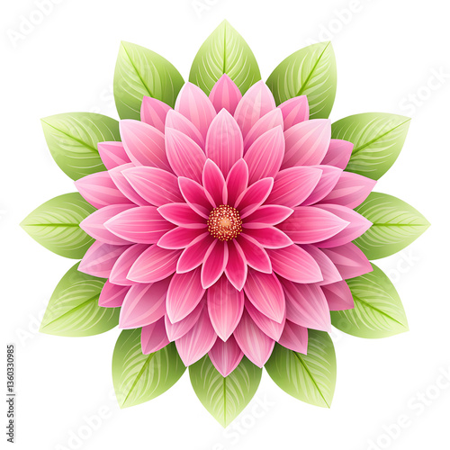pink dahlia flower isolated