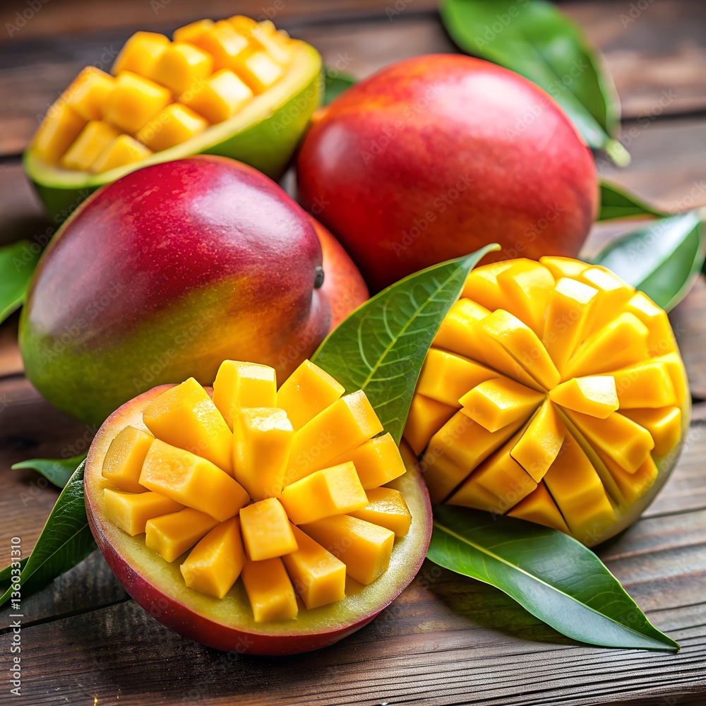 Delicious mango fruits cut out background white Delicious mango fruits cut out background white