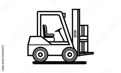 Forklift truck vector silhouette, Collection of forklift truck silhouette vector illustration, Happy Labor Day silhouette