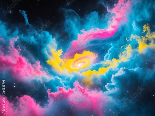 Abstract digital art piece that appears to be colorful space galaxy