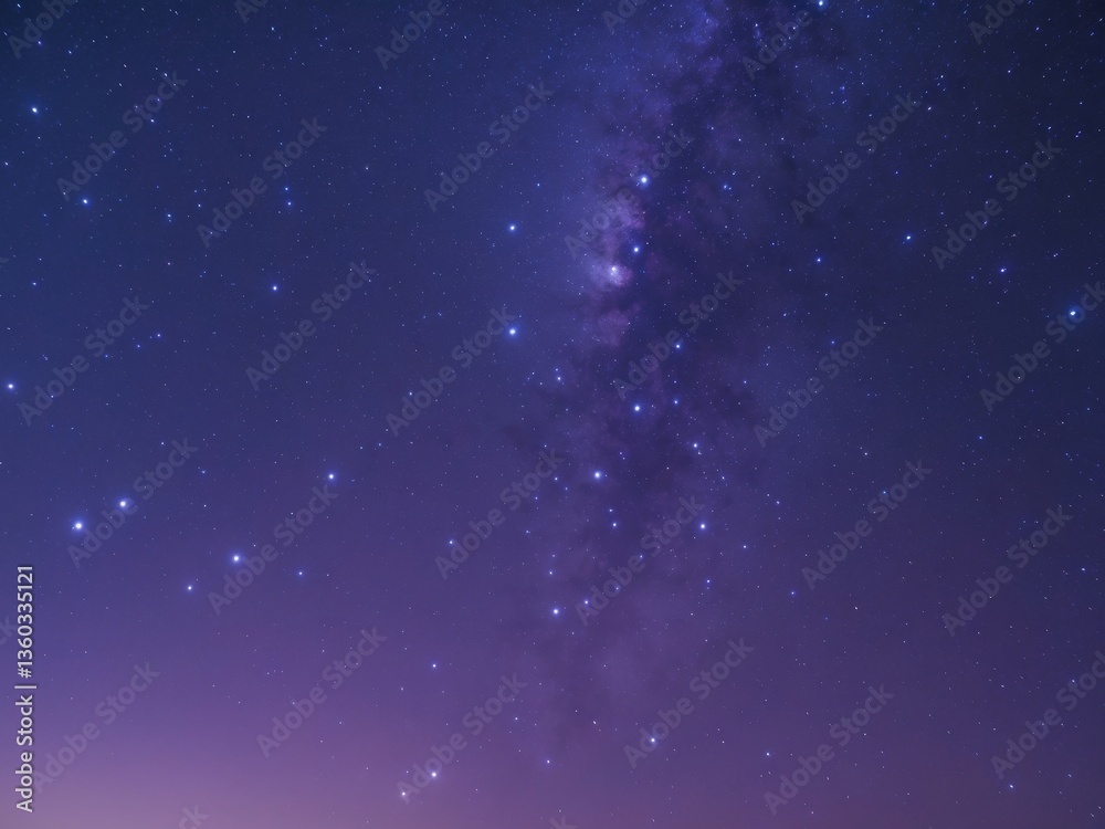 Obraz premium Beautiful night sky deep purple blue color scheme starry hue star