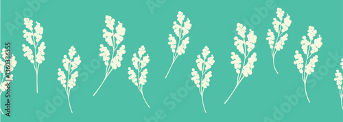 Wallpaper Mural Decorative seamless vintage pattern in classic style with flowers and branches. Silhouettes of flowers, Two-color horizontal ornament in pastel colors, border Torontodigital.ca