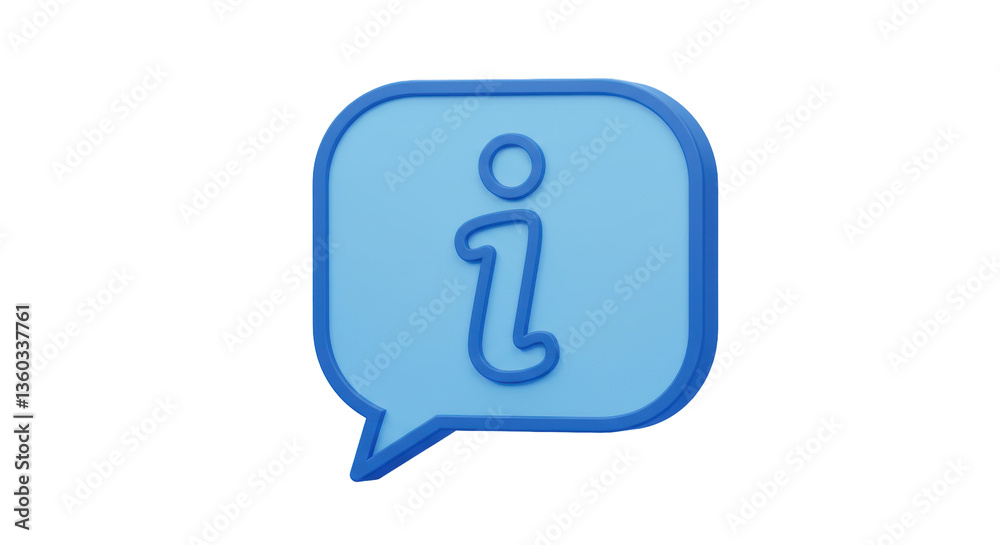 Isolated 3D Speech Bubble with Information Icon Isolated 3D Speech Bubble with Information Icon