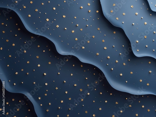 Abstract background dark blue color filled small golden backgrounds created by.