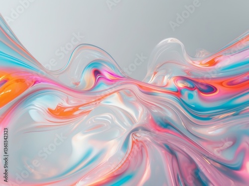 Abstract digital art piece that appears to be Motor oil flowing.