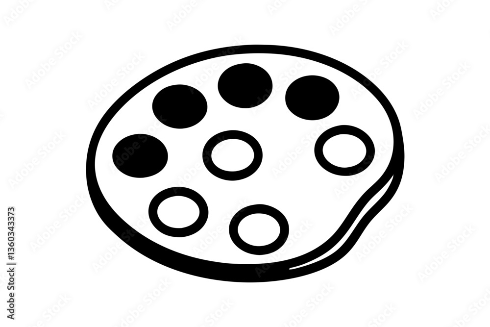 A black dice icon, a round, vector design object isolated in monochrome A black dice icon, a round, vector design object isolated in monochrome